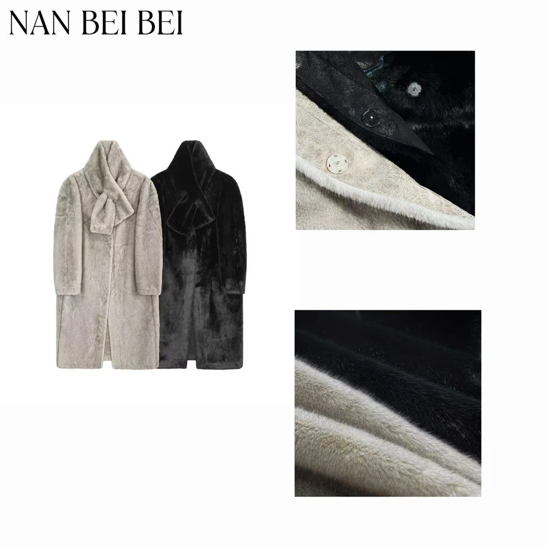 NanBeiBei 座山雕 冬季新款气质百搭厚款保暖长外套 GX070
