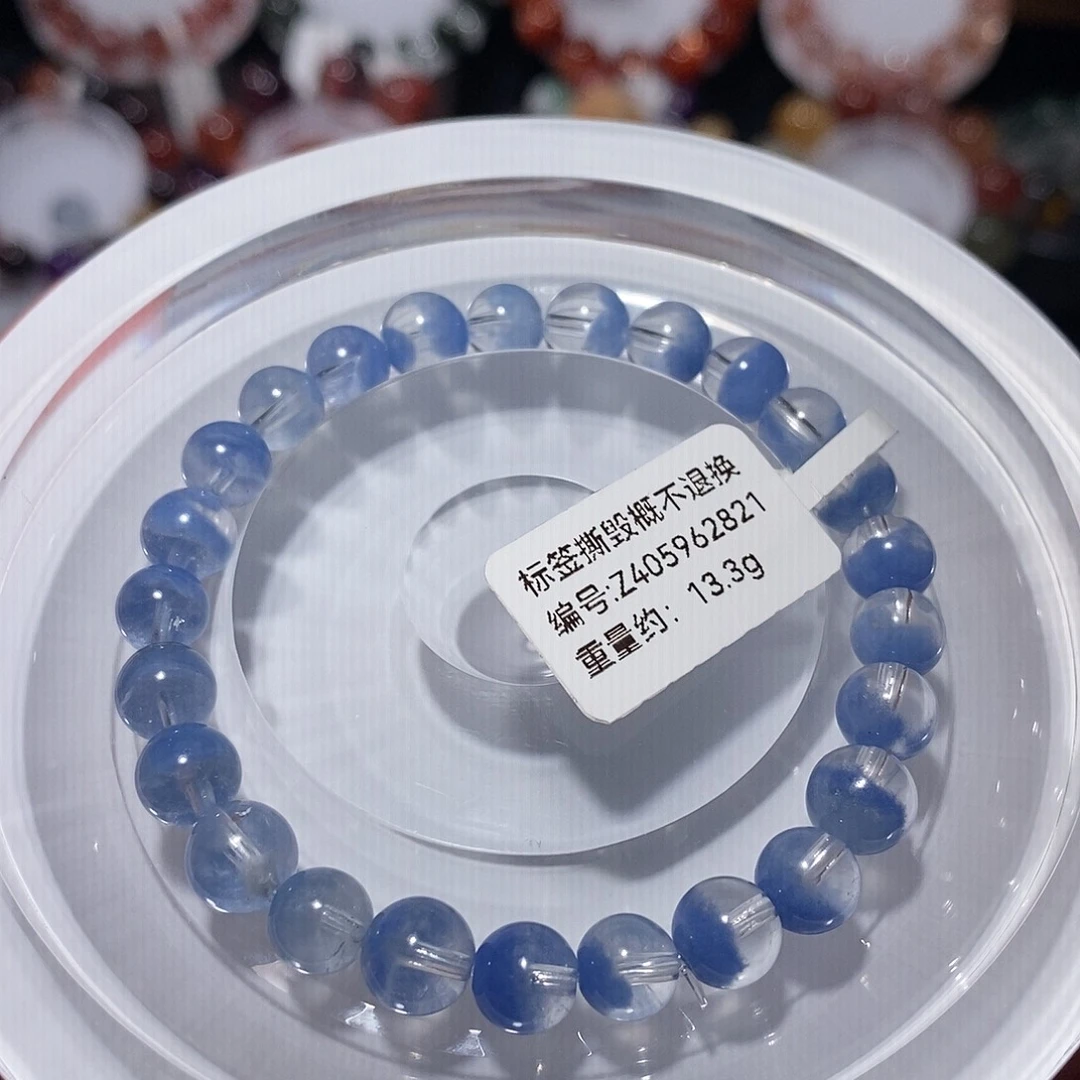 未镶嵌水晶手链F蓝兔毛7.3