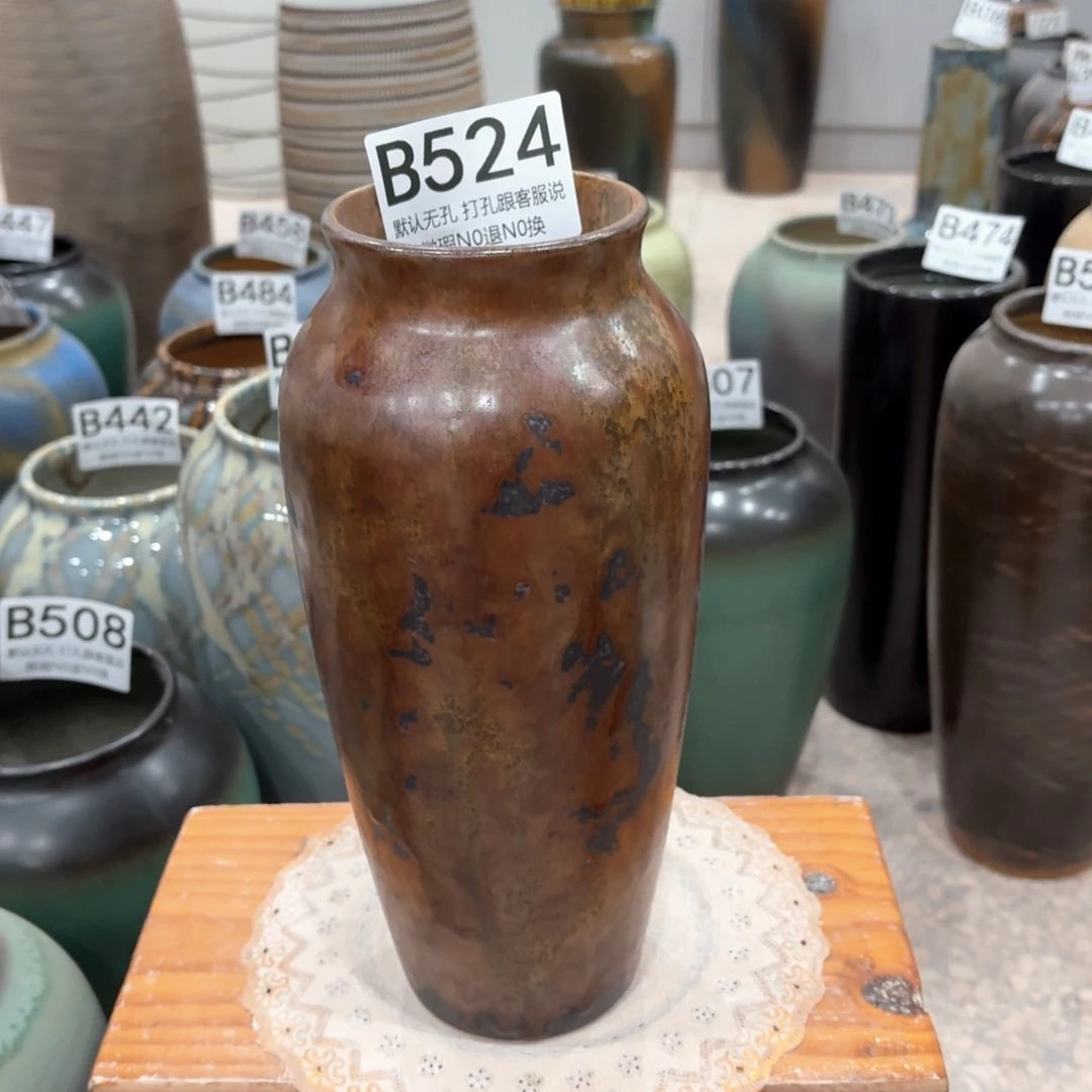 摆件李*晓526景德镇陶瓷花瓶高26口6.5