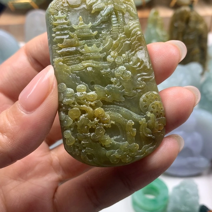 未镶嵌定制翡翠山水