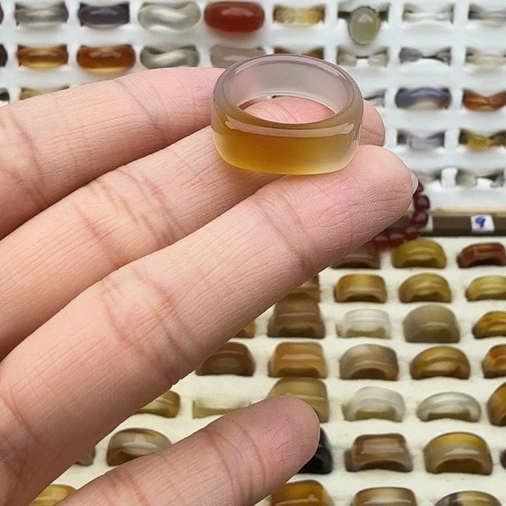 玛瑙/玉髓未镶嵌戒圈17圈开播福利