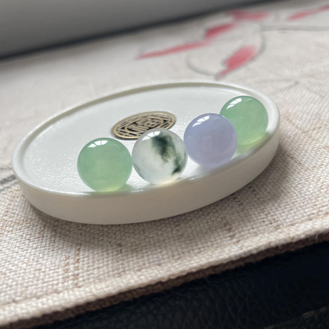 天然缅甸a货翡翠 精品翡翠单珠散珠三彩珠 单颗价拍一发一