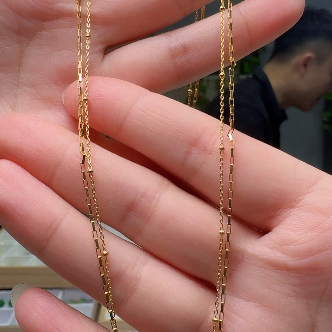 翡翠银S925镶嵌项链银链子