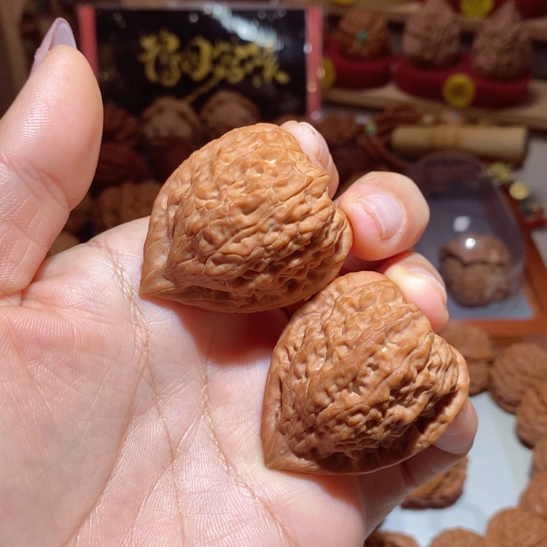 烟***客文玩核桃把件36尺全品一抹红