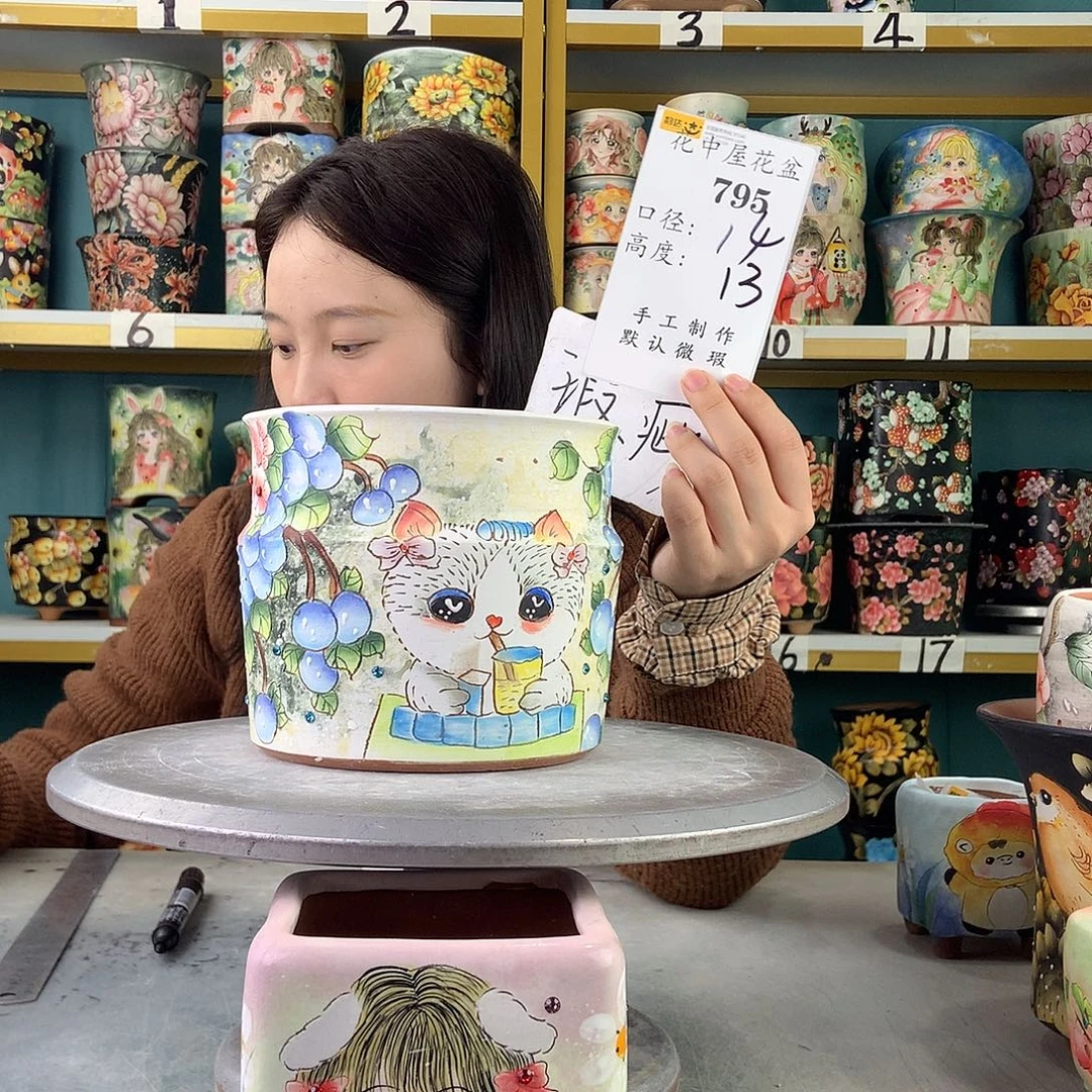 陶景德镇手工花盆795