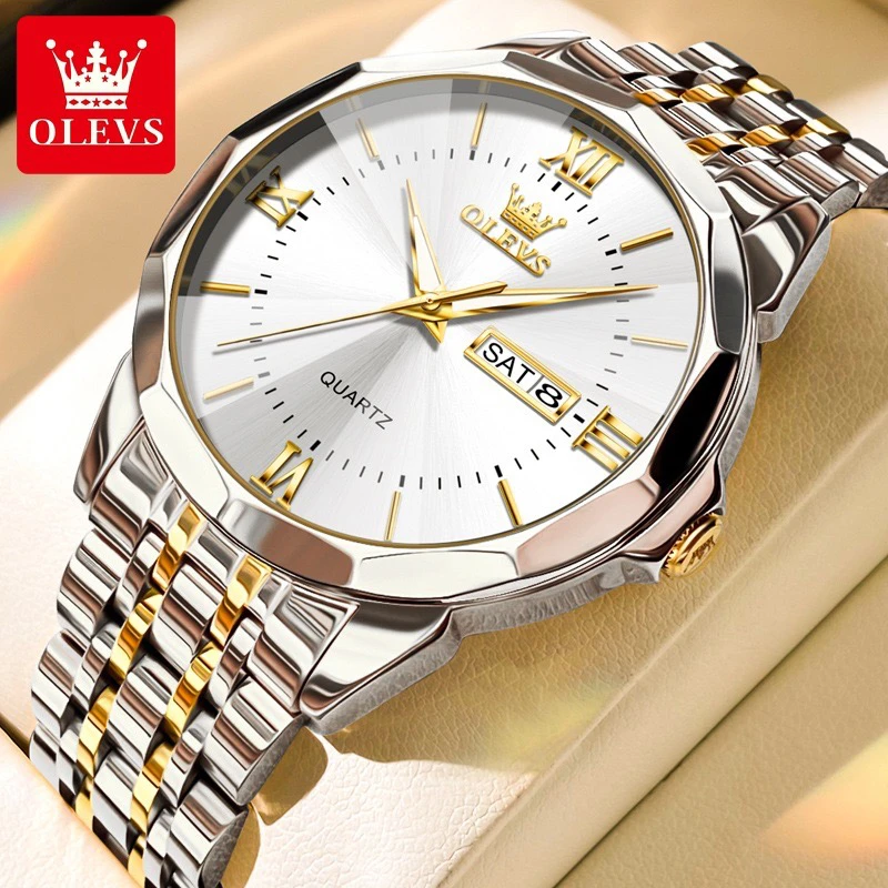 欧利时品牌手表热卖双日历石英表夜光防水男士手表男9989