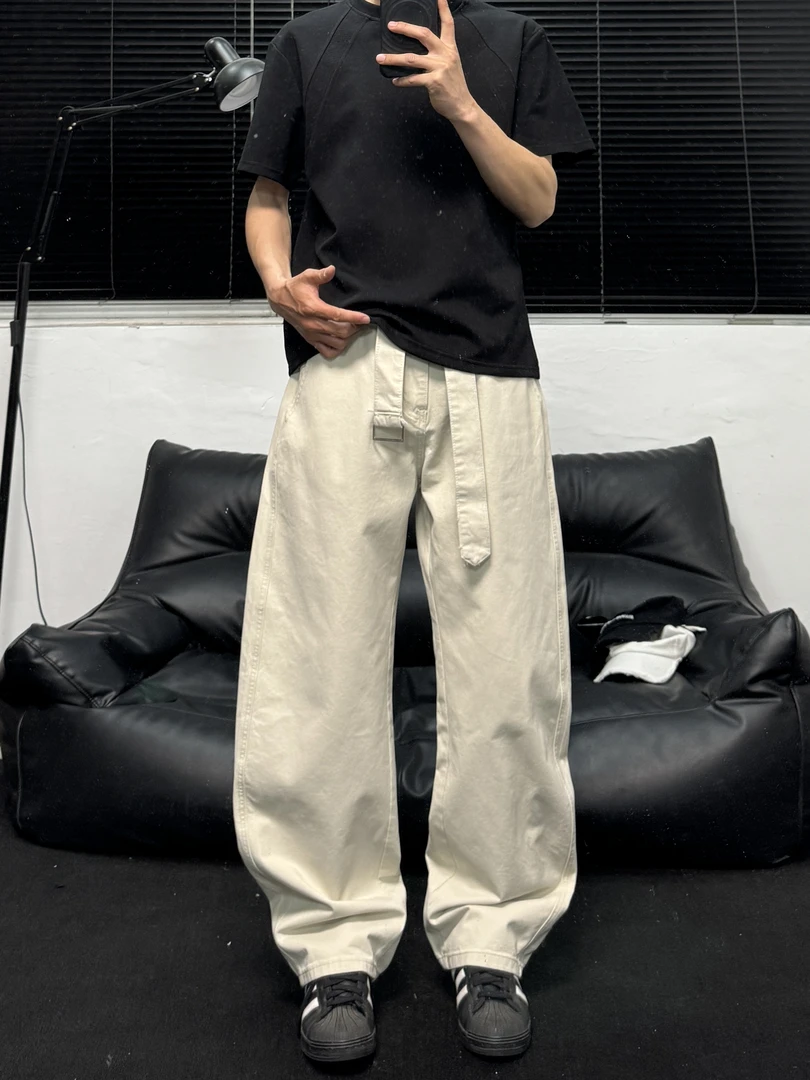 AY2025SS夏季水洗极简弯刀裤