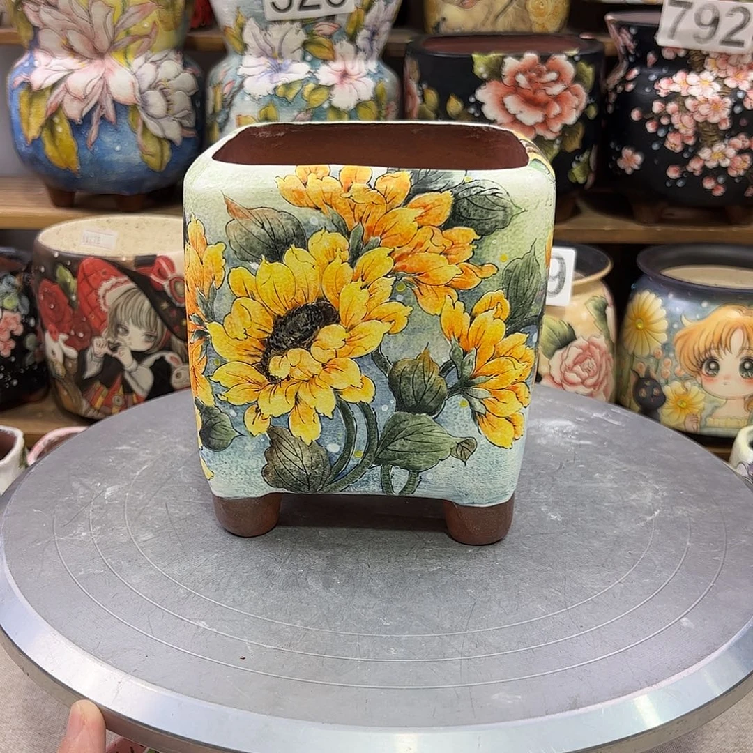 景德镇炫彩手绘口11*11高13.5