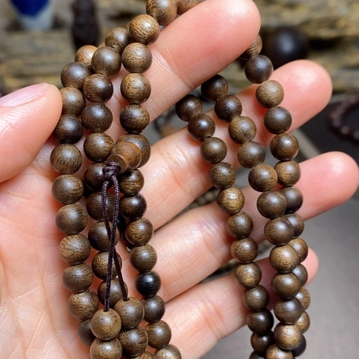 沉香手串越南芽庄绿棋楠玉化06×108