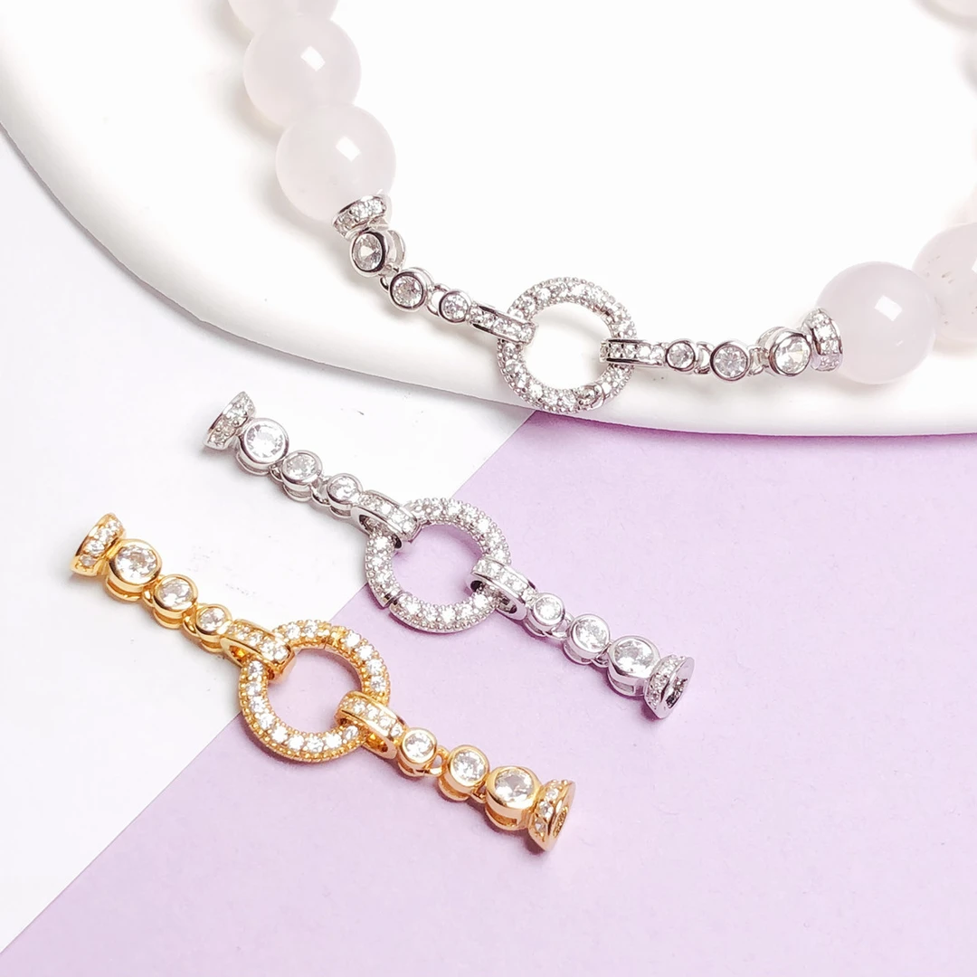 925银银制品 纯银s925加长扣头手链项链 珍珠延长链精致DIY手链环