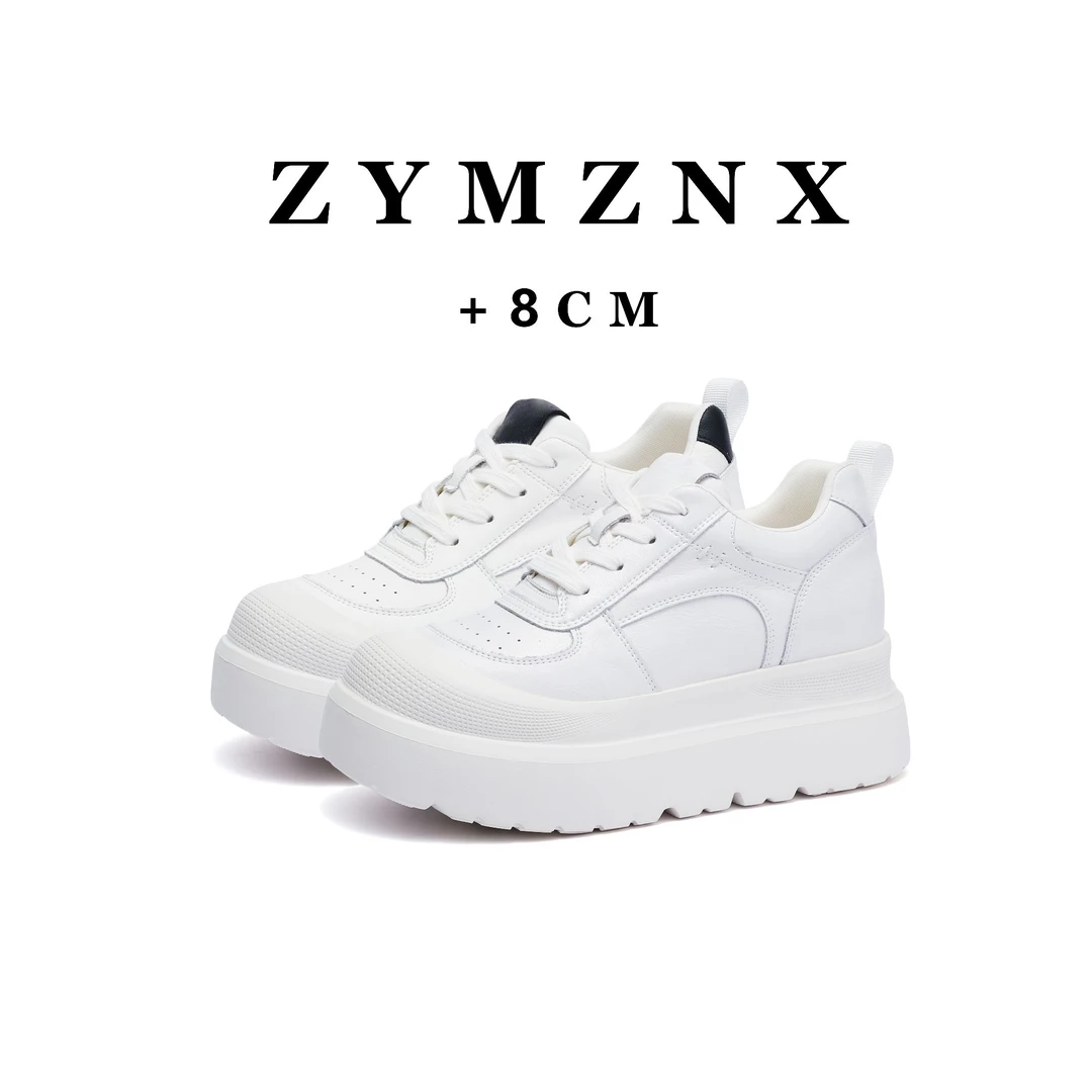 【平增高8cm】小个子内增高休闲鞋女百搭鞋春季小众系带女鞋3496