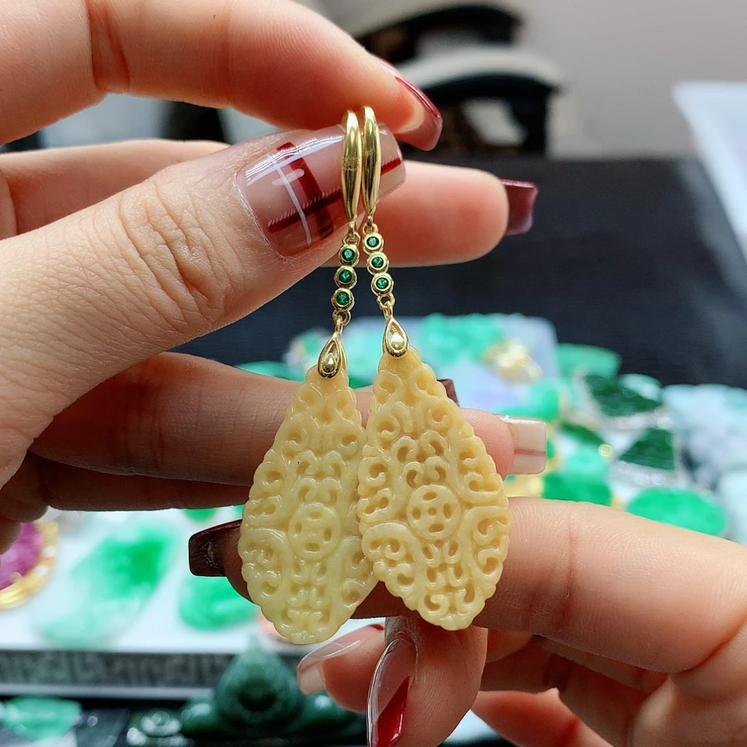 【闪购商品】翡翠耳饰未镶嵌，