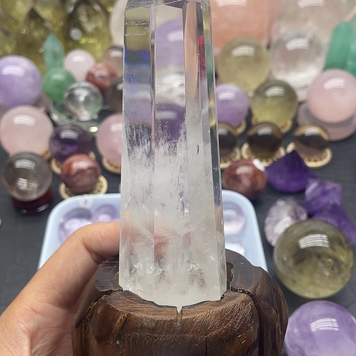 考***5水晶珠宝半成品未镶嵌51白水晶柱