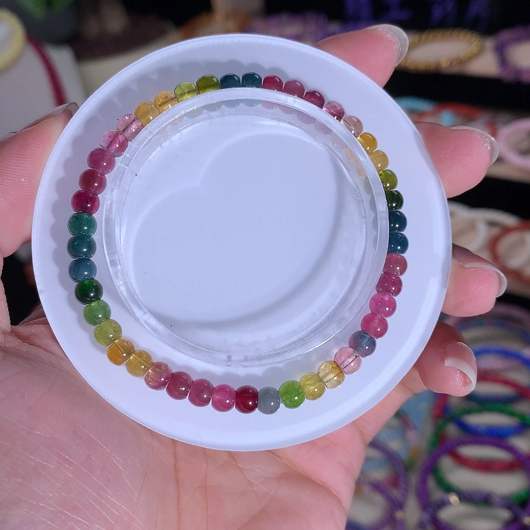 未镶嵌手串碧玺精工苹果珠碧玺5mm