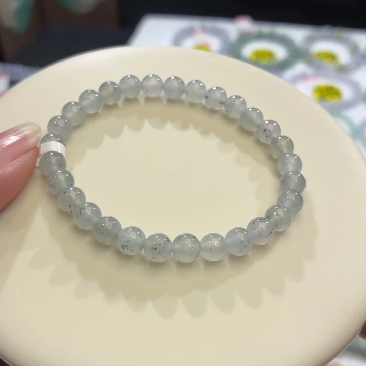 翡翠未镶嵌手链冰胶水墨丹青卡6.3