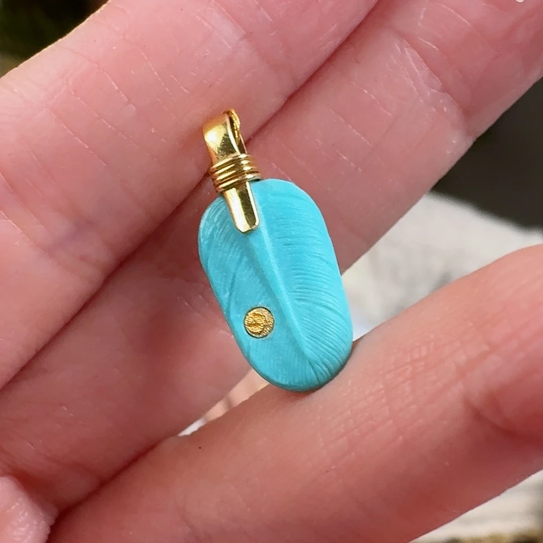 绿松石珠宝奇石18K金镶嵌