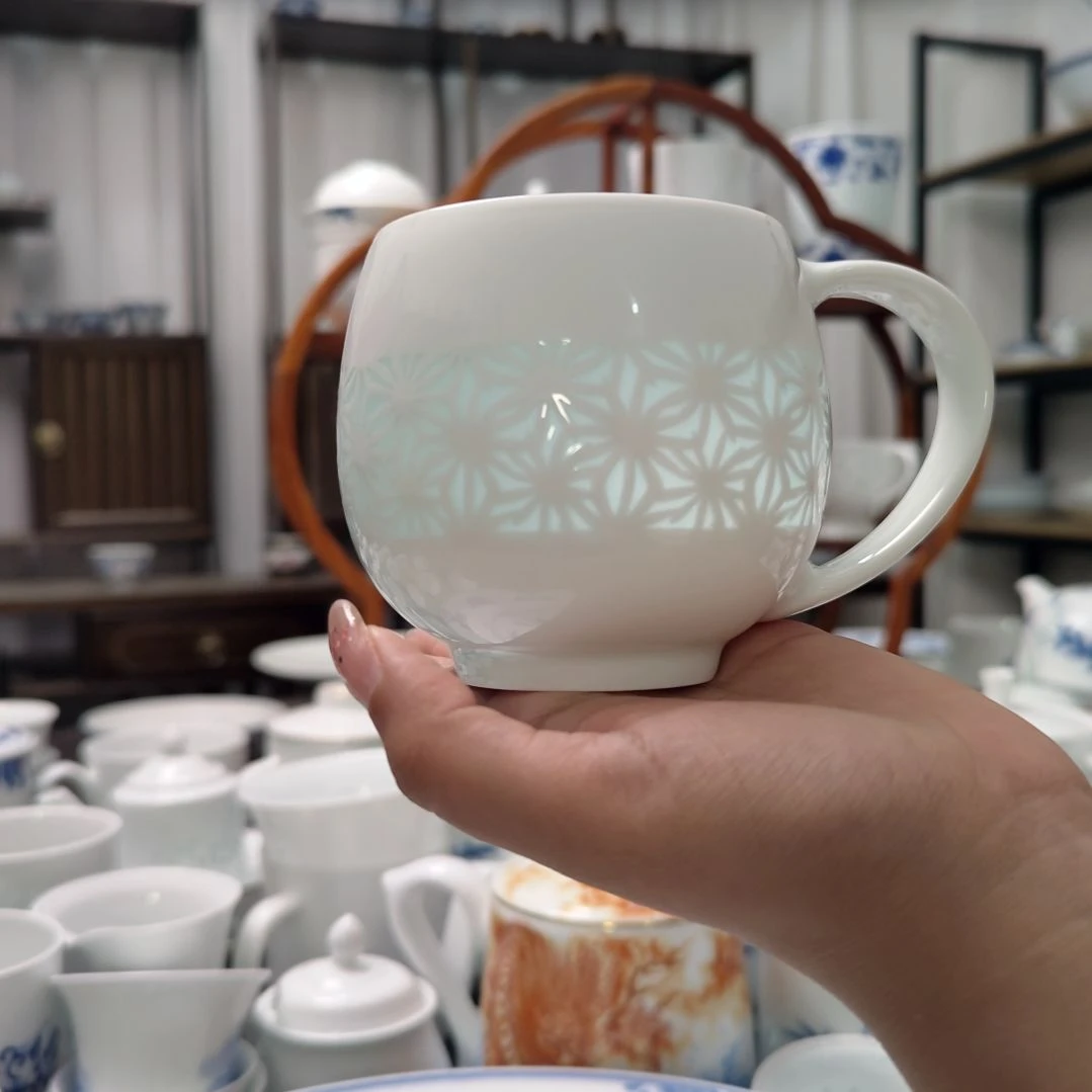 瓷清饮苹果杯身一个景德镇