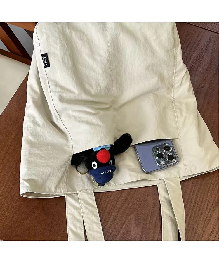 2025新款夏款单肩包布包水洗简约风可折叠日系简约竖式耐脏ins