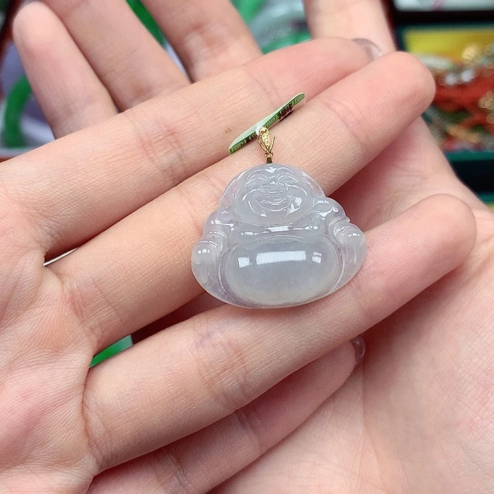 颈饰18K金镶嵌翡翠翡翠