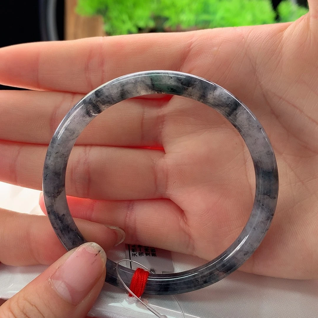 翡翠手镯未镶嵌55冰乌鸡美人条