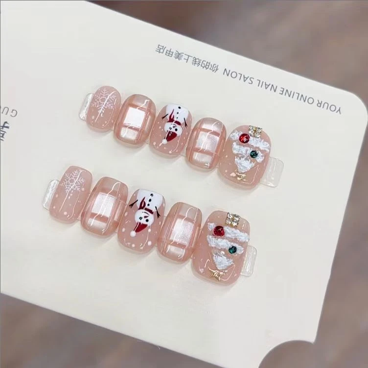 【冬雪】纯手工穿戴甲10个甲片可重复使用XX