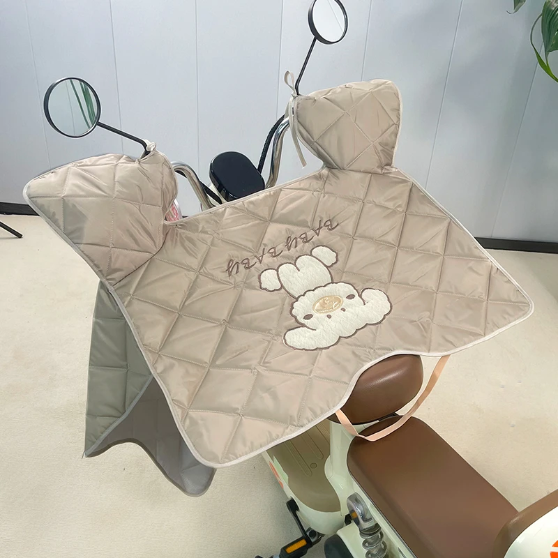 云朵小狗电动车挡风被防晒夏季薄款新款防雨罩四季电瓶摩托车通用