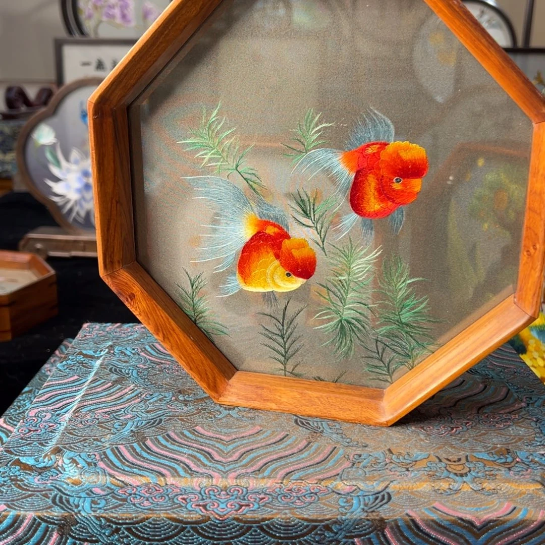 莉***好刺绣纯手工刺绣双面绣摆件