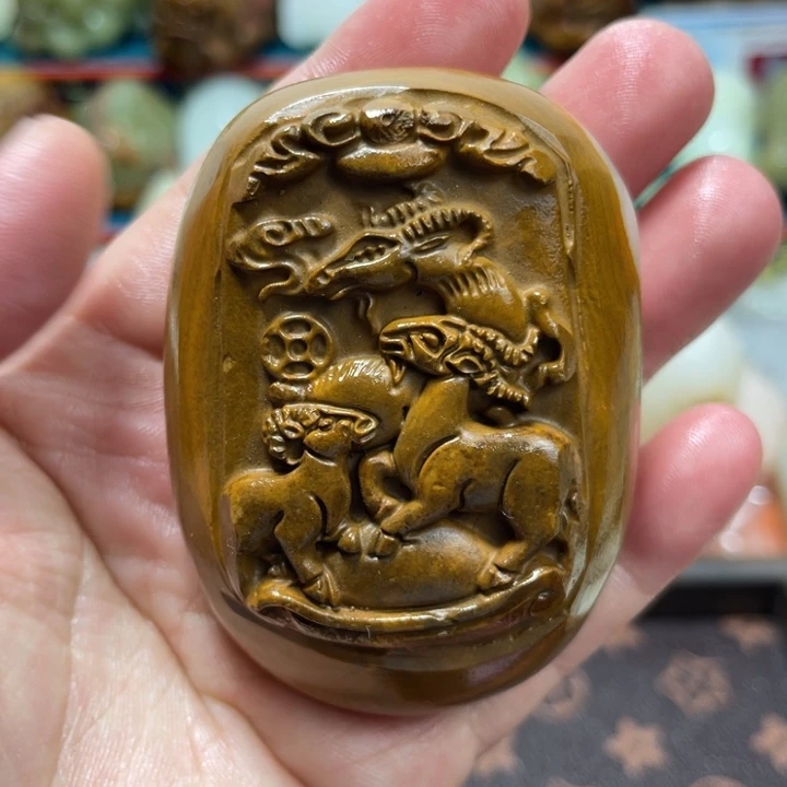 石材石材方解石手把件不退换