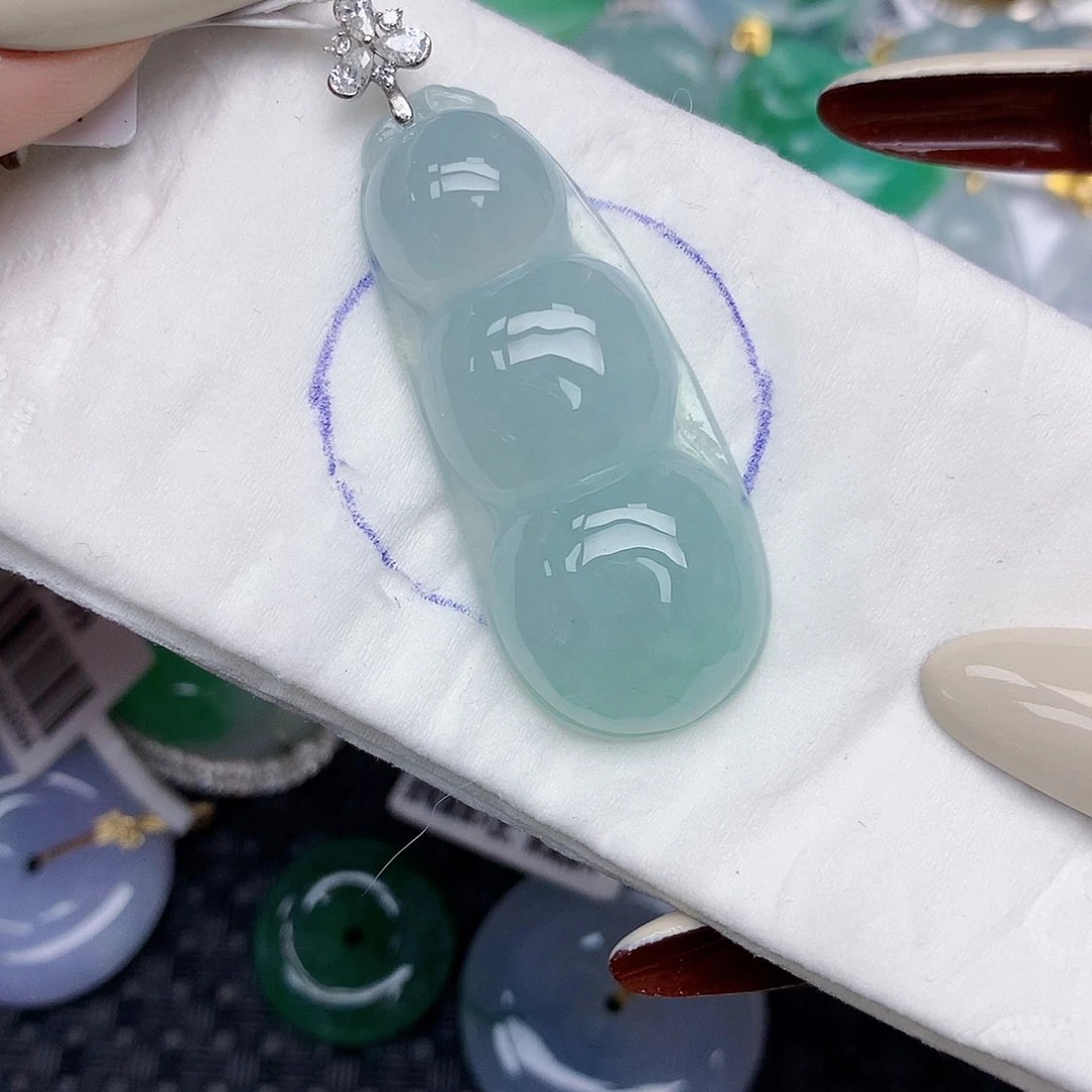 翡翠18K金镶嵌颈饰天然缅甸翡翠a货百元以上9元证书费自理