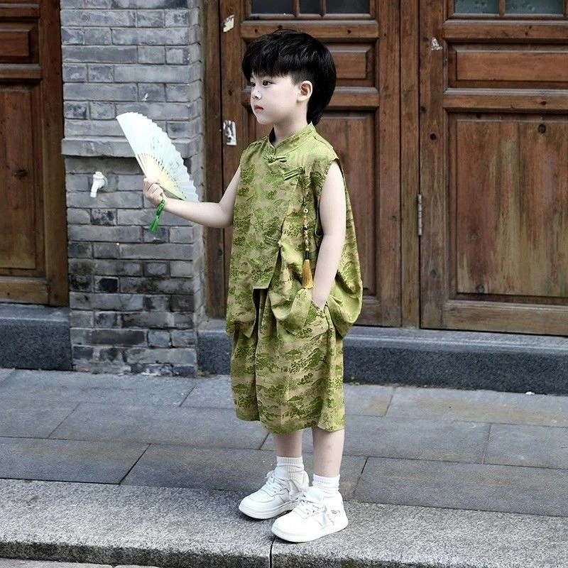 运费补贴男童汉服夏季2025新款儿童新中式国风套装古风背心演出