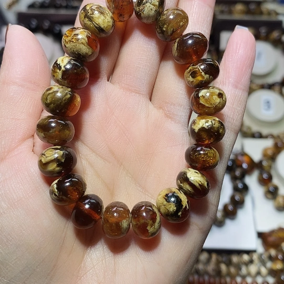 征***途琥珀未镶嵌裸石血底溶洞11