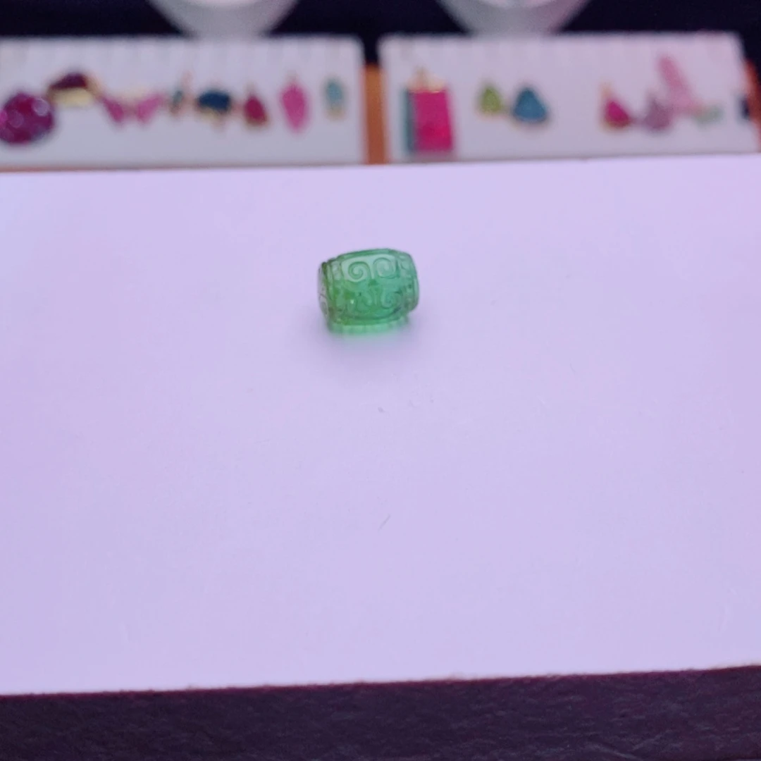 未镶嵌单颗裸珠m碧玺回纹珠