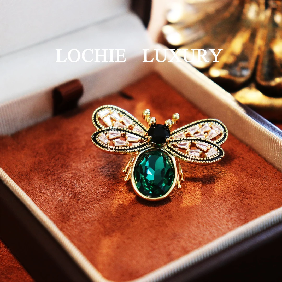 铜合金锆石胸针 D008【只此青绿】时尚优雅百搭小蜜蜂胸针