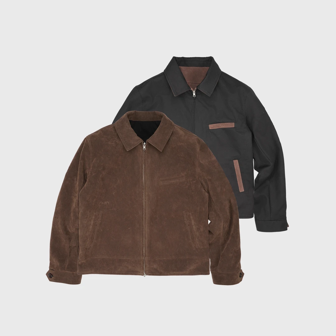 双面麂皮夹克*4JUNKS*巴恩风黑棕配色 经典LVC1940S重磅皮衣外套