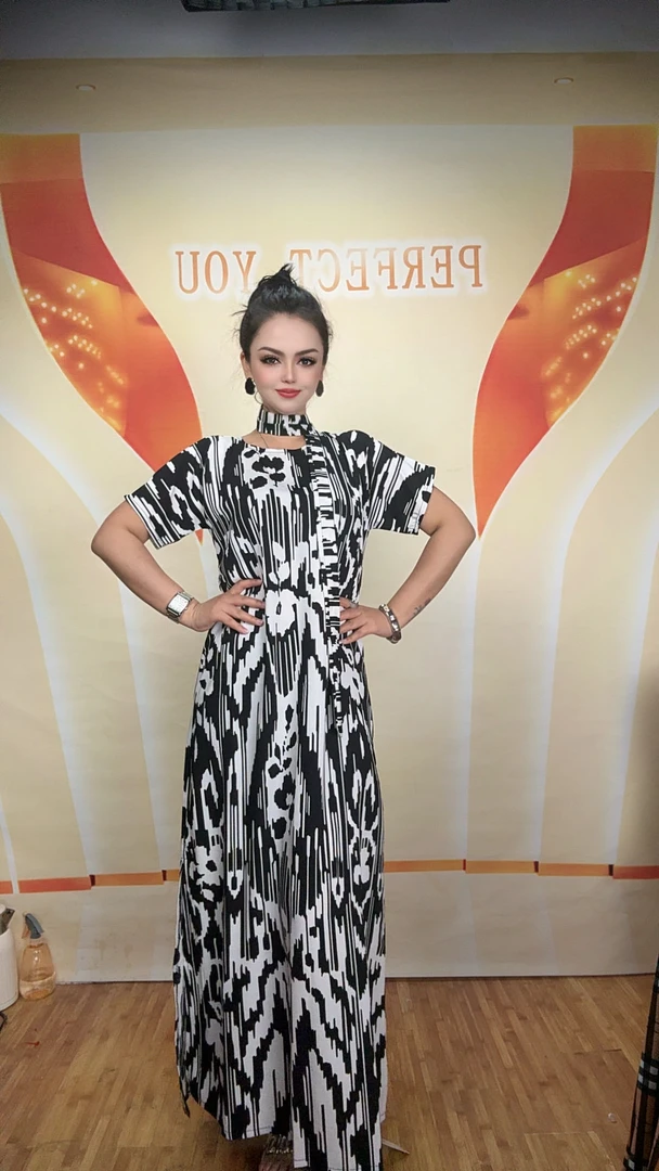 5200夏季不规则领型不褪色拉链连衣裙复古时尚城市机能风