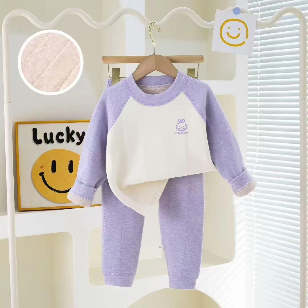 A类【校服神器.羊毛桑蚕丝】儿童速暖冬季保暖内搭舒适打底加厚套装