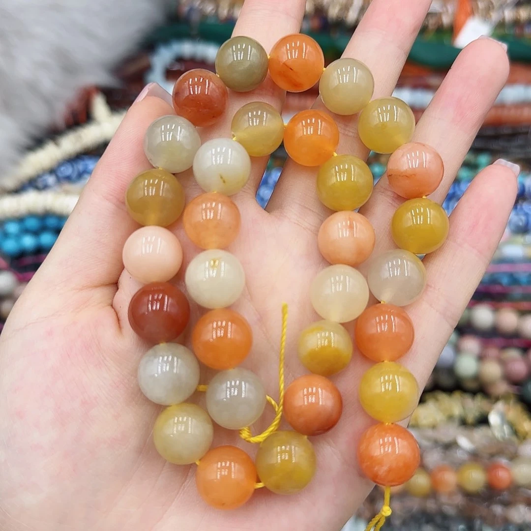 玛瑙/玉髓未镶嵌珠宝半成品一级金丝玉一条卡12