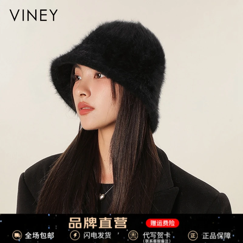 Viney帽子女2025款百搭渔夫帽保暖毛绒盆帽生日礼物送女友送老婆