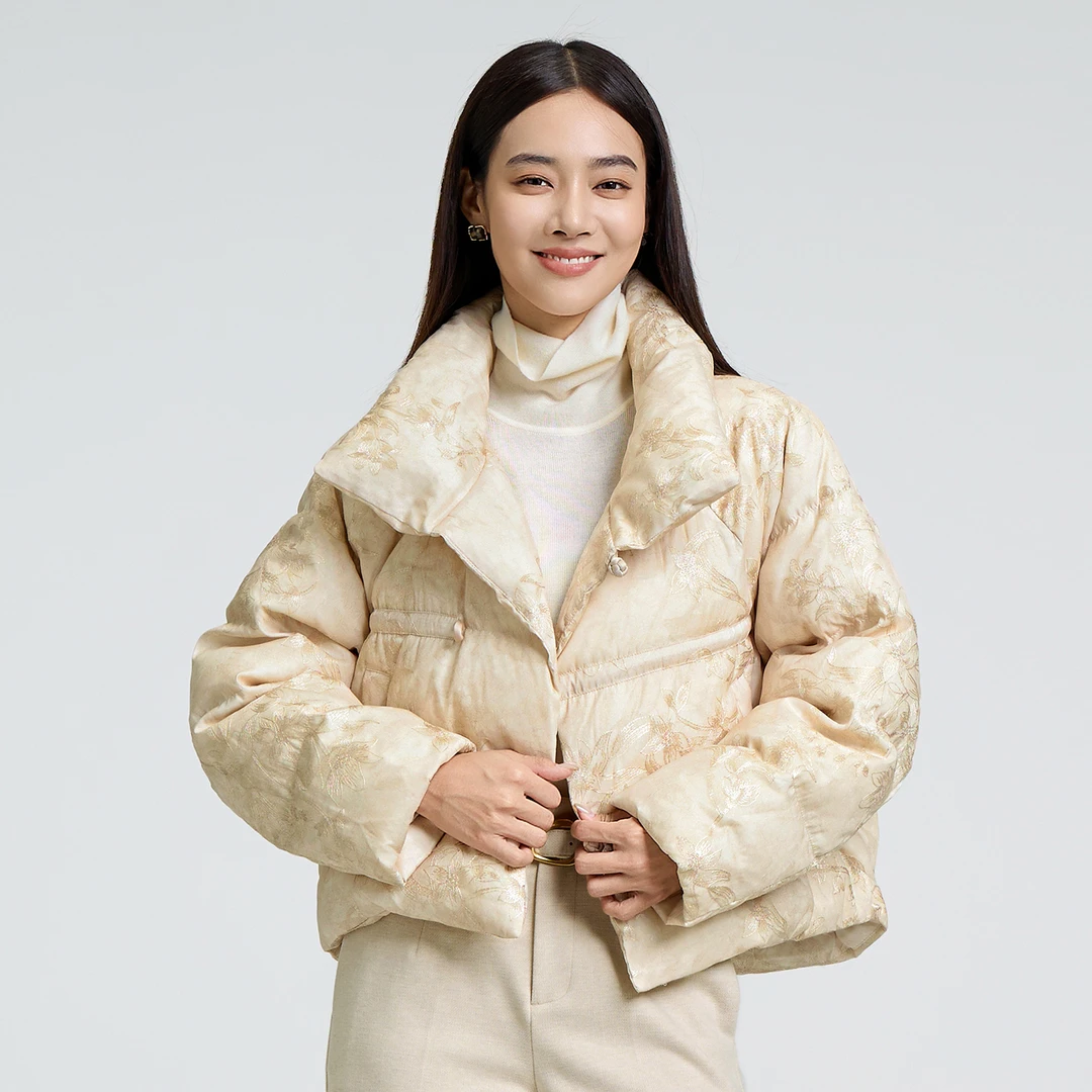 恩瑞妮2025冬季羽绒服短款休闲时尚通勤百搭宽松保暖ESDYOC873