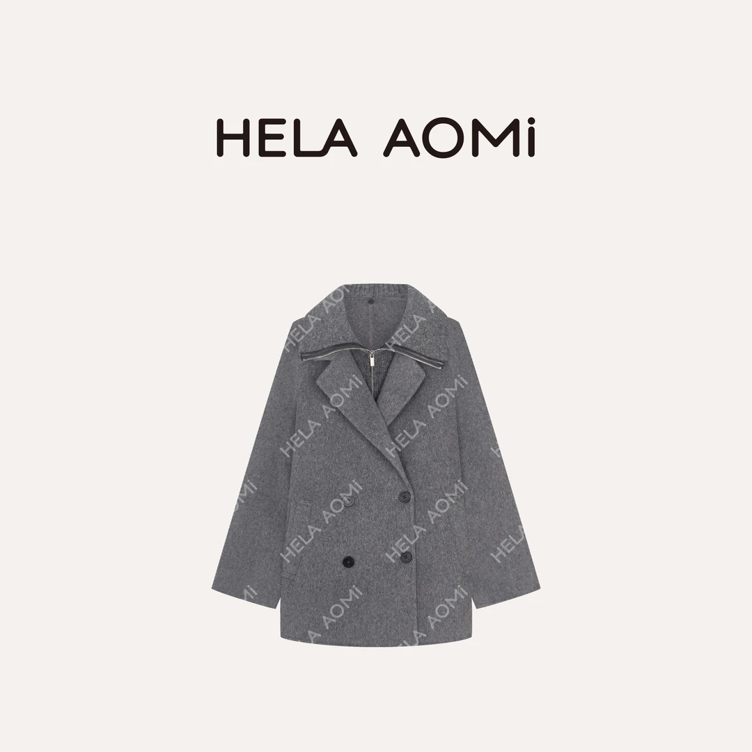 HELA AOMI “双领大衣”绵羊毛70%+莱赛尔山羊绒外套CY5DM08580