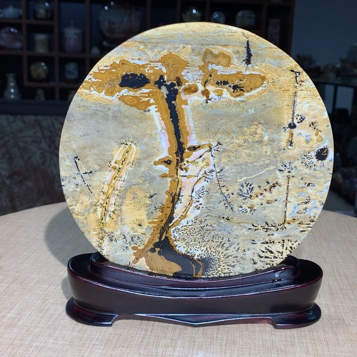 ，广西国画石摆件，收藏观赏