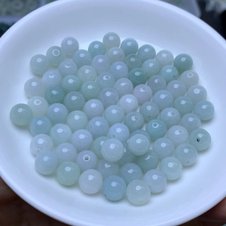 翡翠散珠卡7.8冰绿白24个