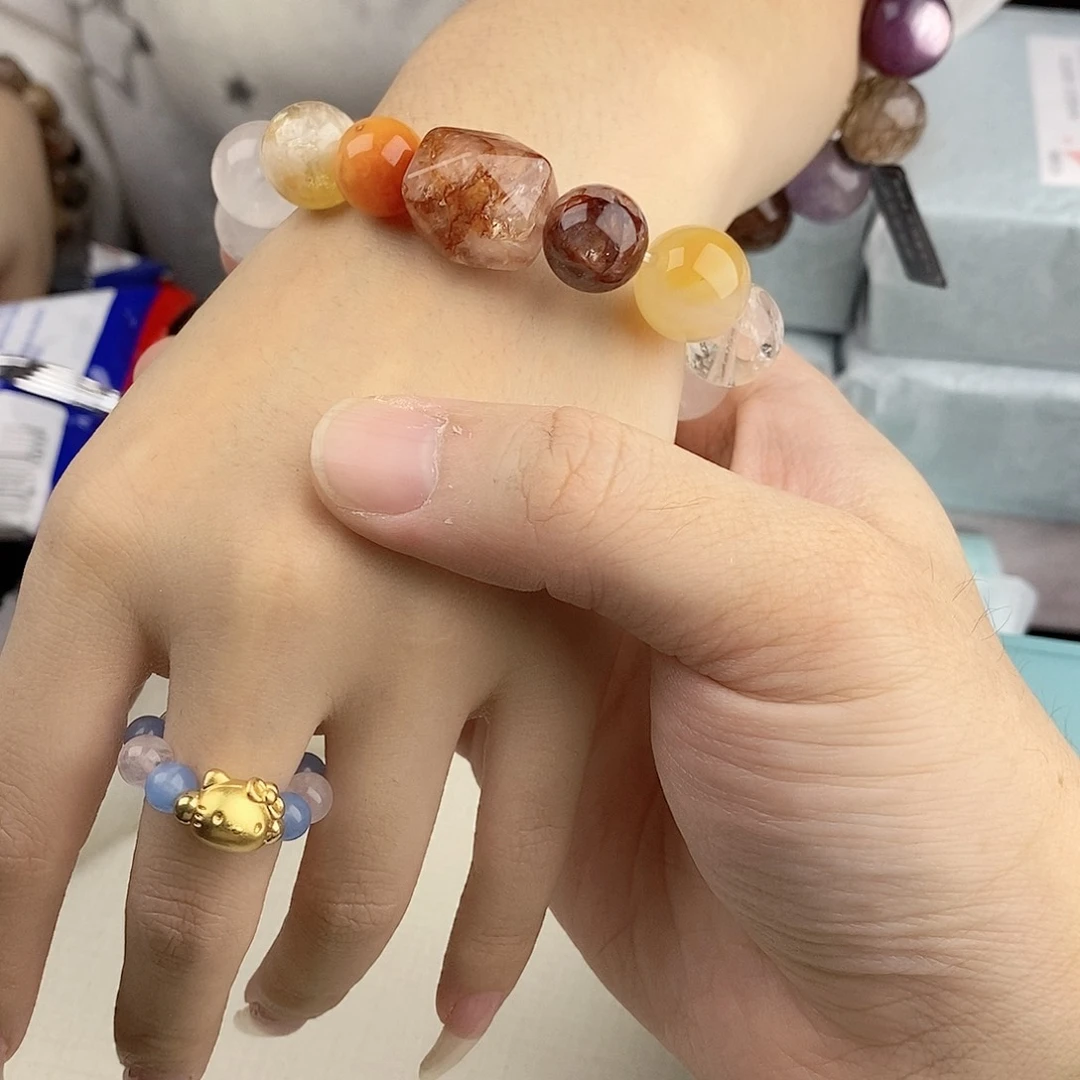 手链银S925镀金镶嵌水晶