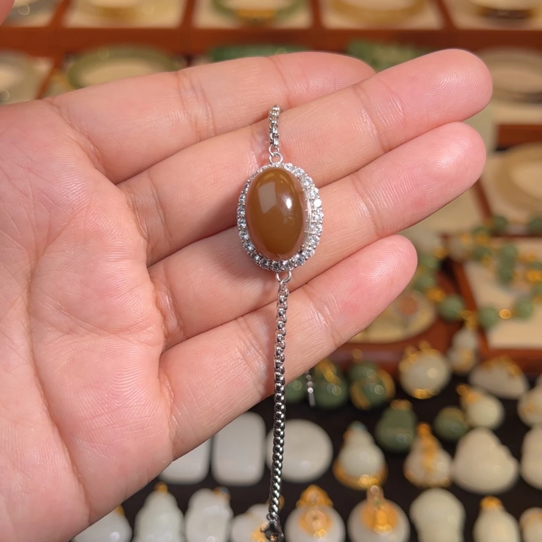 和田玉银S925镶嵌手链