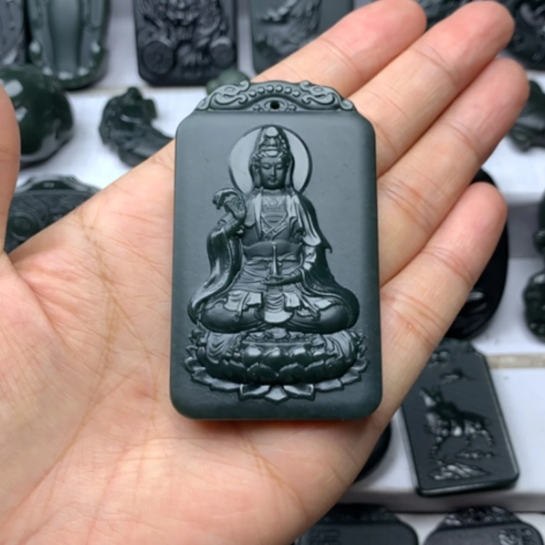 【闪购商品】颈饰未镶嵌和田玉双面雕刻