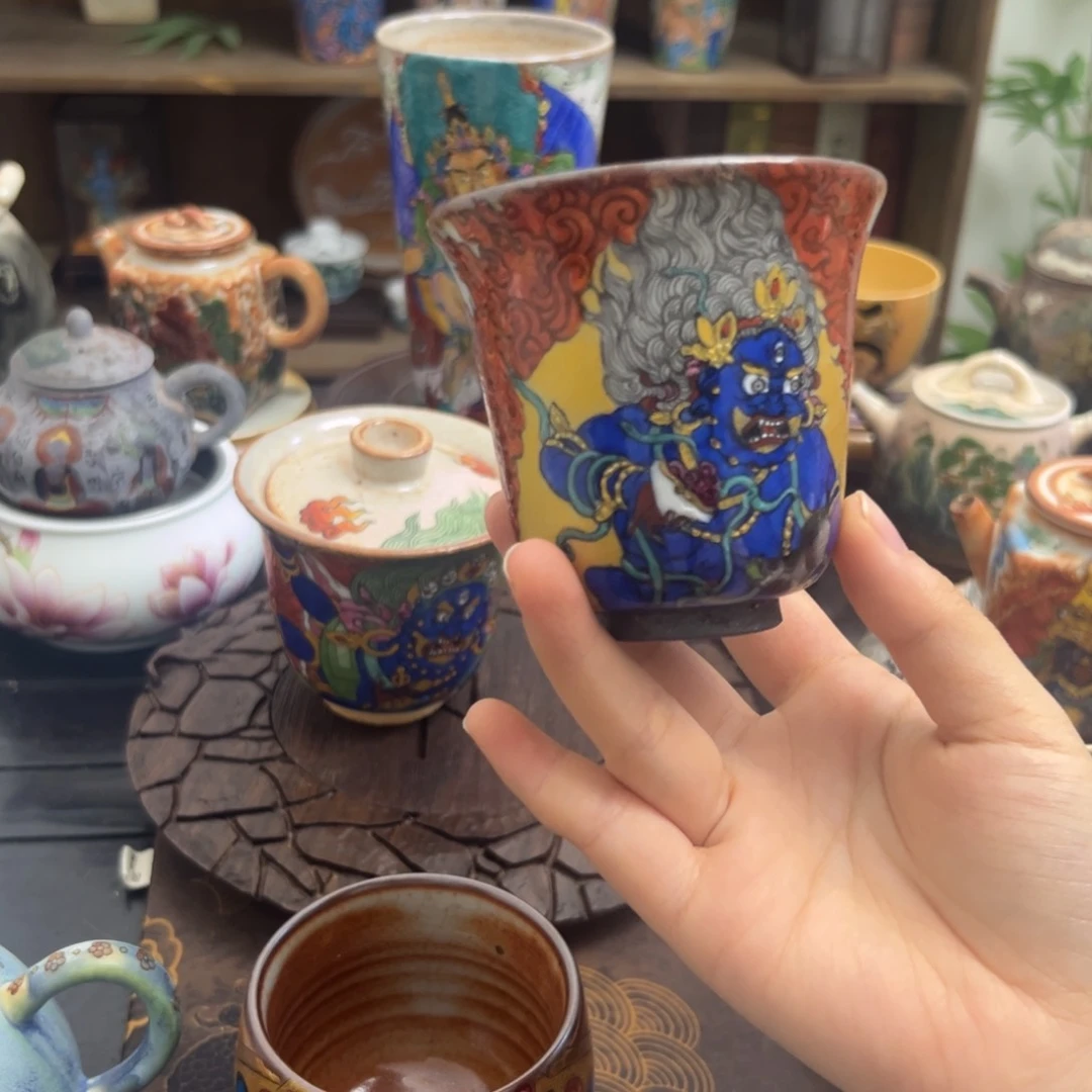 黑财景德镇手工手绘制作茶具