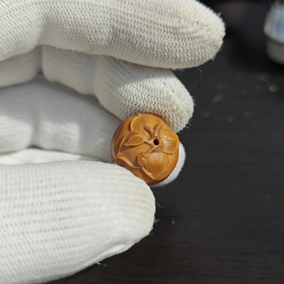 孤品收藏！猴头核桃柿柿如意手工雕件 好运随身