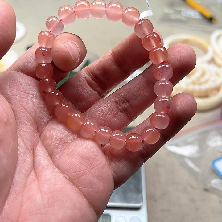 白玉菩提吊坠红色3458