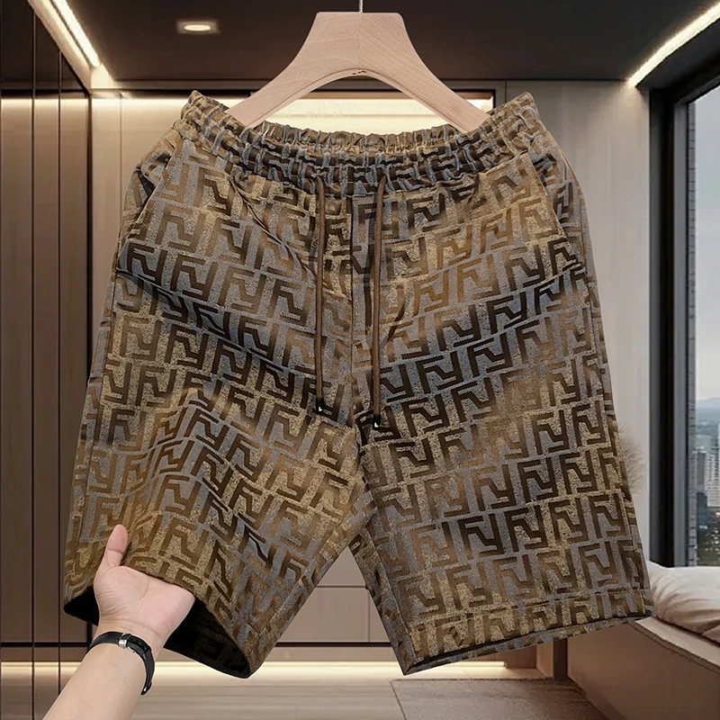 【臻.轻奢男装】休闲短裤男士直筒夏季宽松潮流印花男士X1951