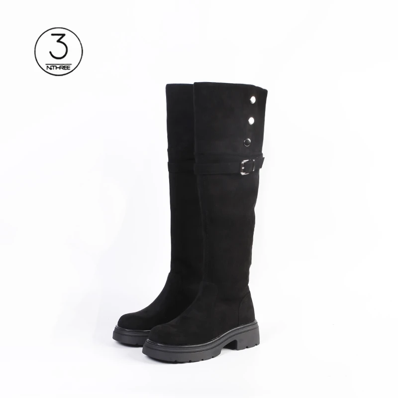 靴子女长筒靴2025新款秋冬季袜靴小个子厚底不过膝长靴弹力瘦瘦靴